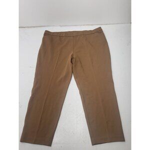Susan Graver Brown Regular Status Stretch Slim Leg Ankle Pants Size 3X
